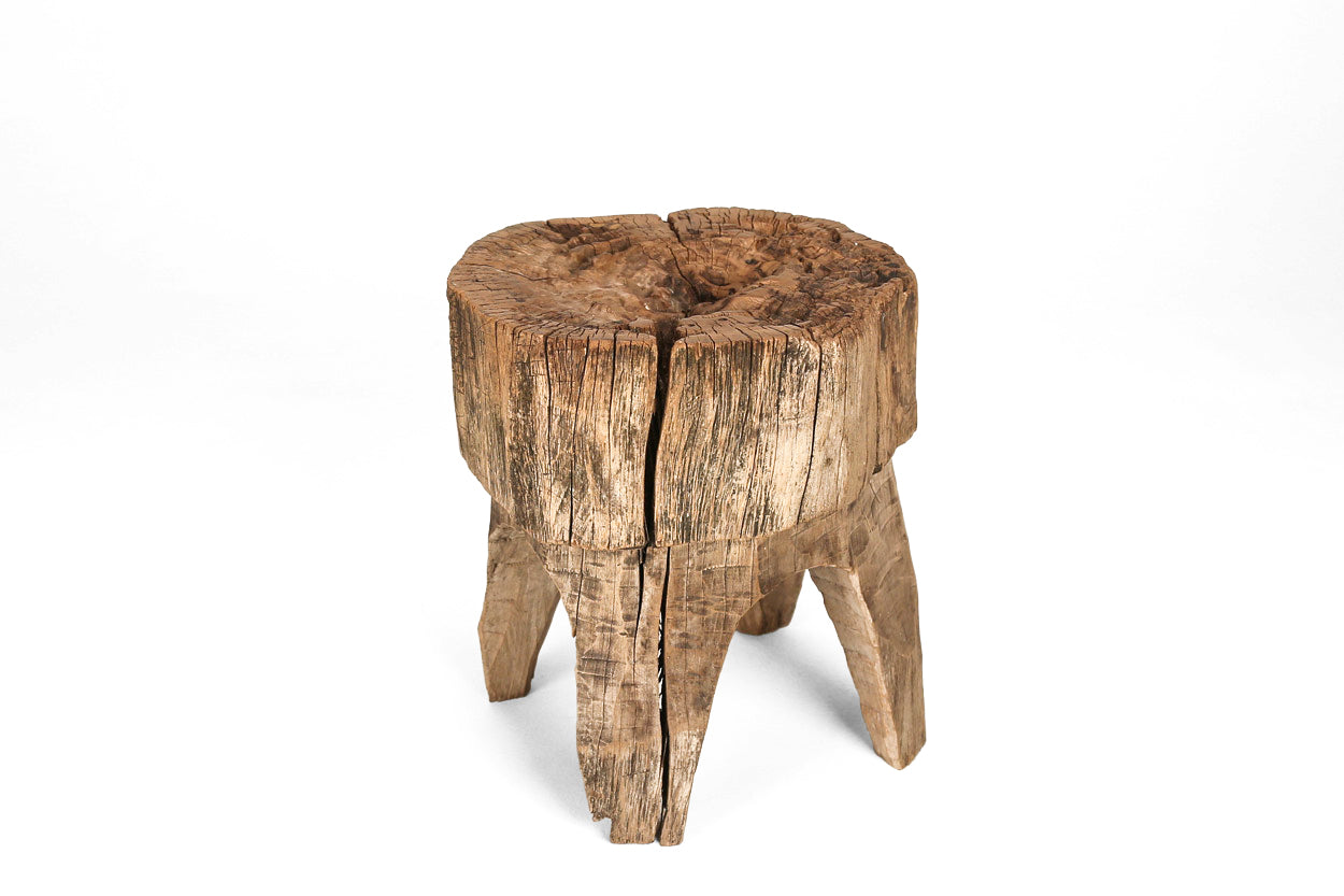 Tribal Teak Stool II – Walker Zabriskie Furniture