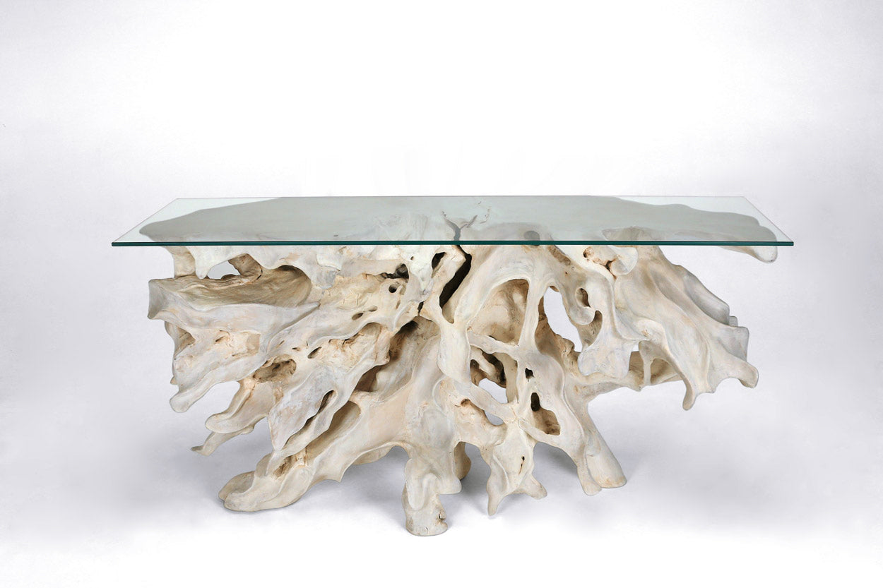 Carved Teak Root Console B – Walker Zabriskie Furniture