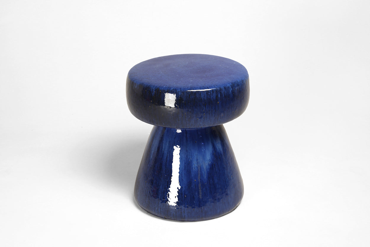 Mushroom Ceramic Garden Stool Blue – Walker Zabriskie Furniture