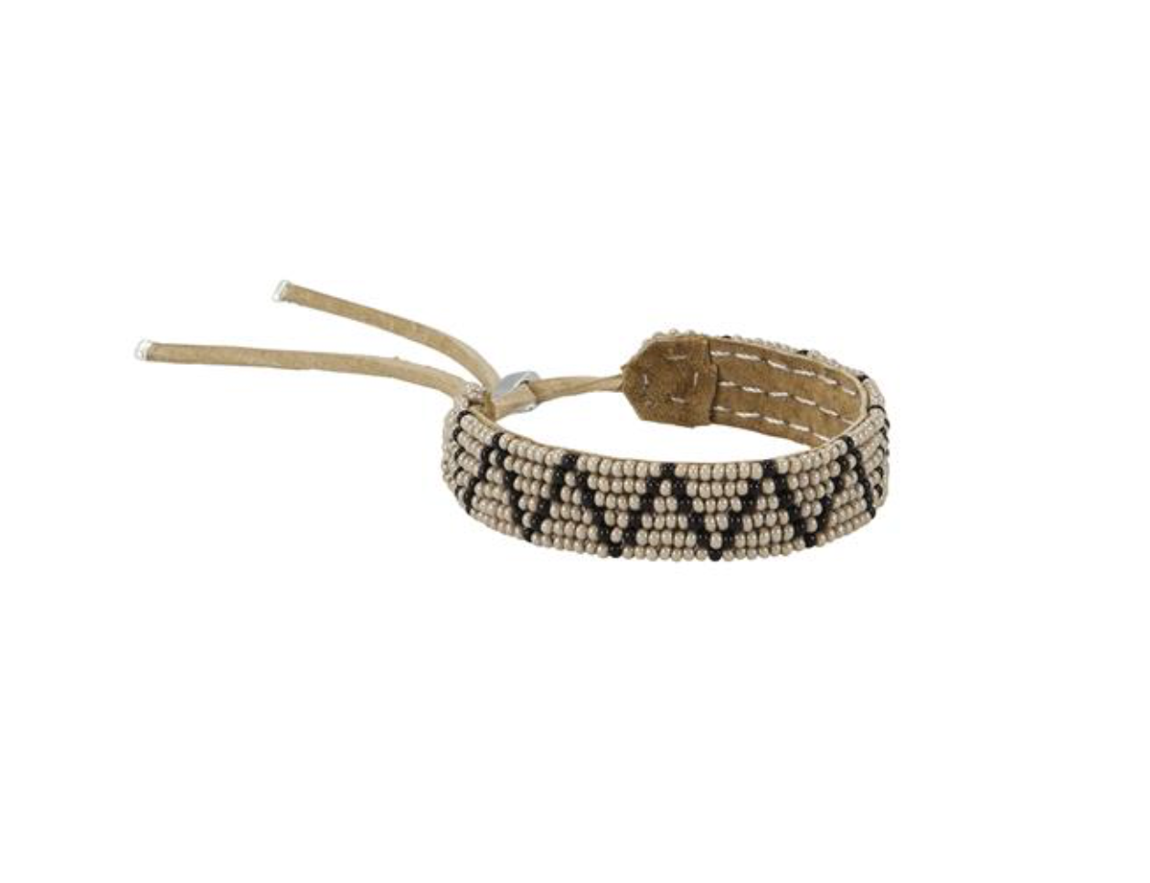 GLASS BEAD BRACELET TAUPE GLASS BEAD BRACELET TAUPE